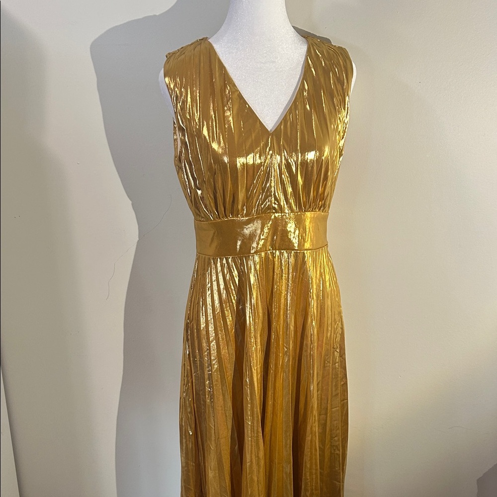 SHEIN Shimmering Gold Maxi Dress